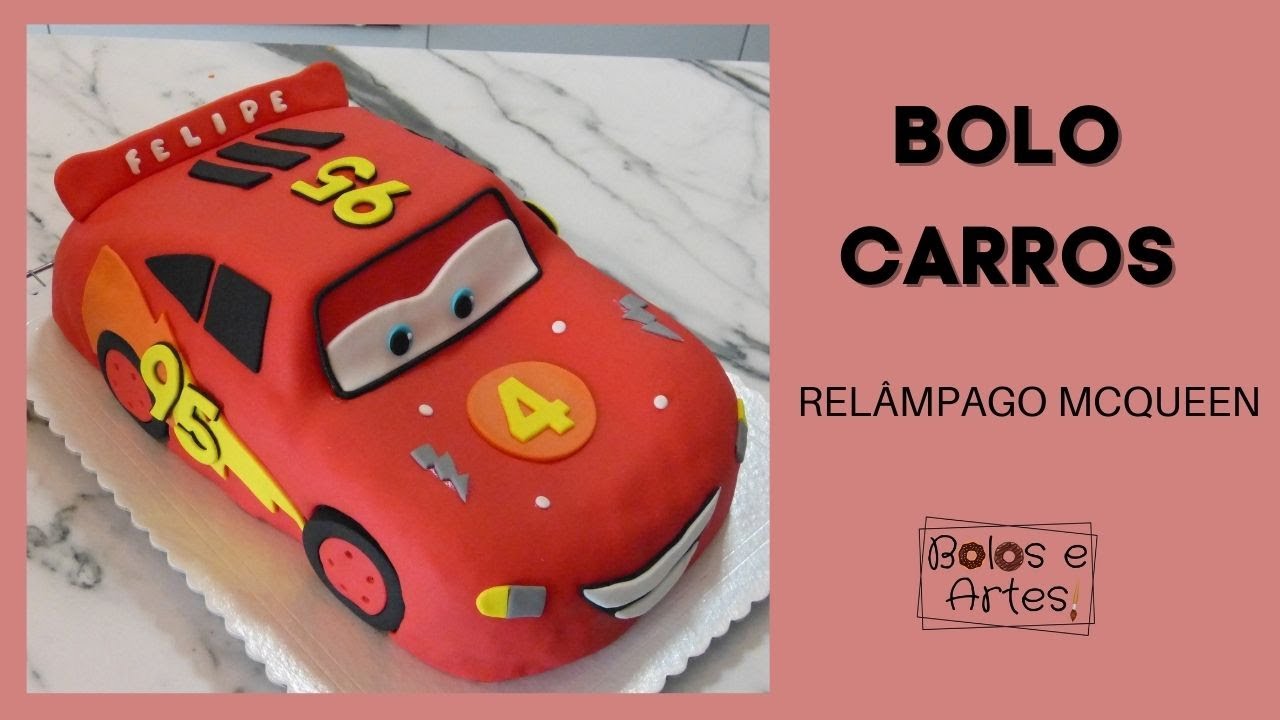 Bolo Relâmpago Maquin🚗 -   Bolo carros, Bolo em forma de carro,  Receita de bolo de baunilha