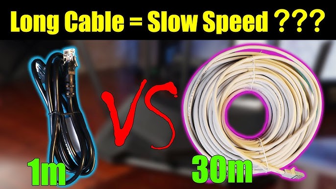 Internet Speed Comparison 1m VS 30m of CAT 6 Ethernet CABLE #shorts 