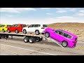  Flatbed Truck Transport McQueen | Extreme Pothole Challenge |IND-‎01