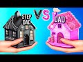 Dad VS Step Dad! We Build a Tiny House on Back Yard!