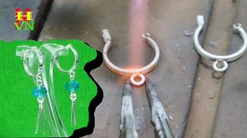 Gia công bông tai đá pha lê I Tiệm Vàng Kim Hằng