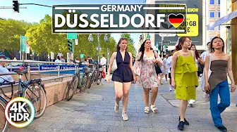 Düsseldorf Hot Summer Day in August 2025, 4K 60FPS HDR Walking Tour in Germany