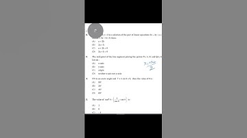 The mid-point of the line segment joining the points P( 4, 5) and Q(4, 6) lies on :   #maths #exam