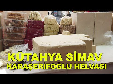 4K UHD - Kütahya Simav - Karaşerifoğlu Helvası - Kütahya Simav Street Food