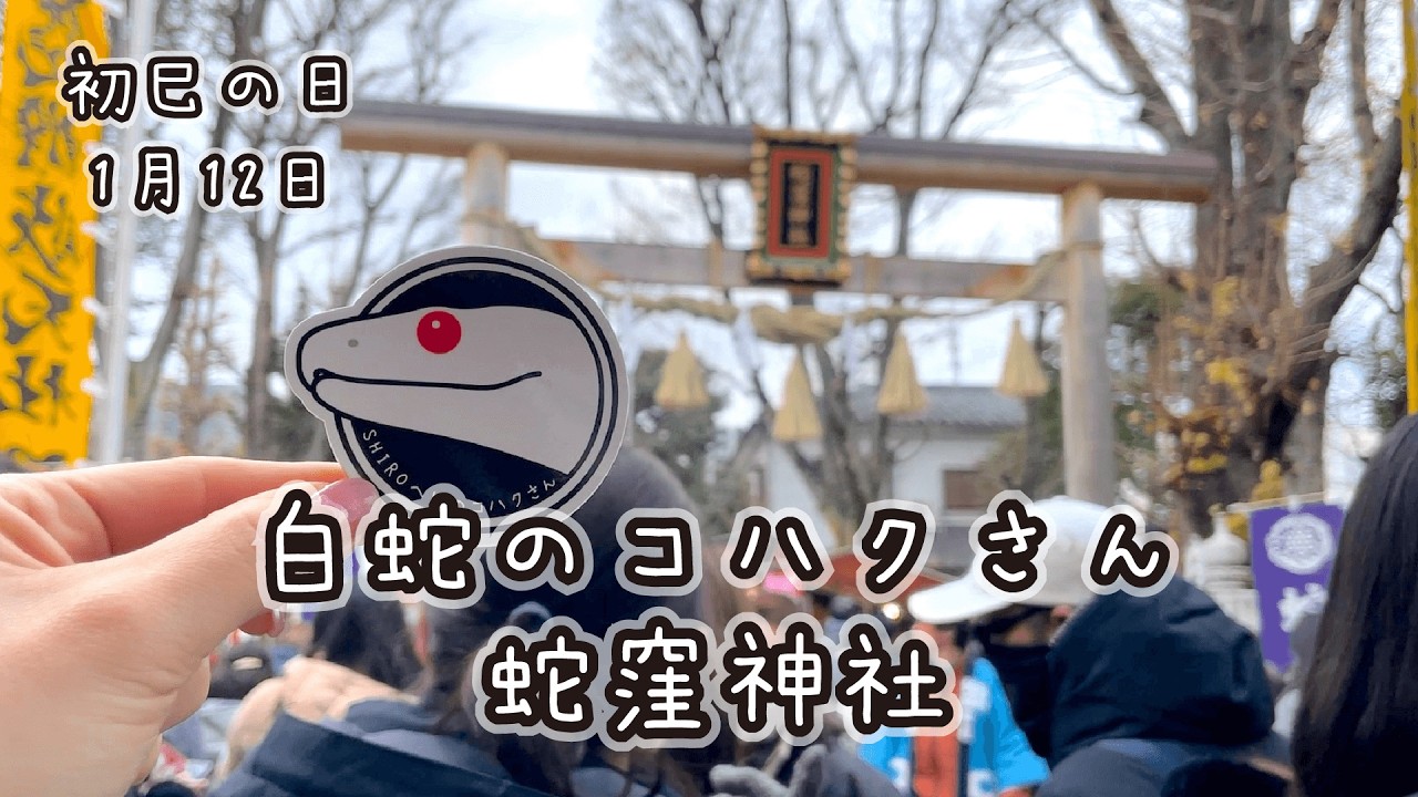 白蛇の抜け殻を持って蛇窪神社へ！巳年の初巳の日が大賑わい！ - YouTube