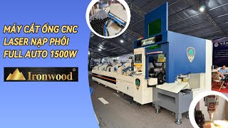 MÁY CẮT ỐNG CNC LASER NẠP PHÔI FULL AUTO 1500W - IronTek - IR-D90QH1.5