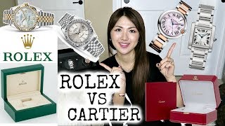 rolex vs cartier mens watches