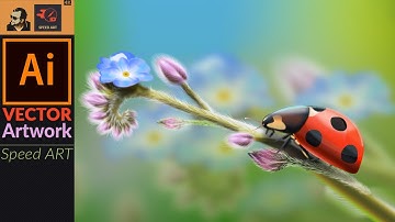 Vector Ladybug  | Macro Photography Style Vector Art in Adobe Illustrator CC | Speed Art