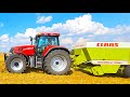 Claas quadrant 1200 rc fabriqu en franco  case ih 1170 cvx ih beim stroh pressen 2023