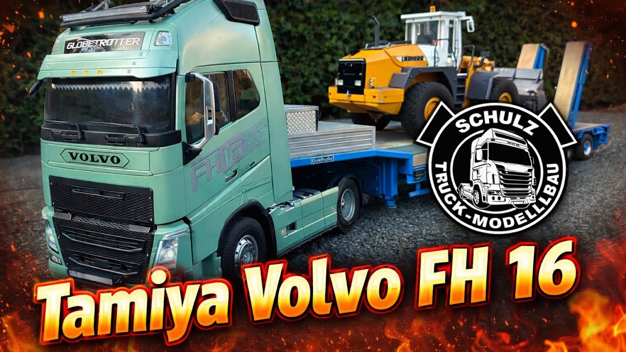 RC Truck Baumaschinen Transport - Tamiya Volvo FH16 im Einsatz