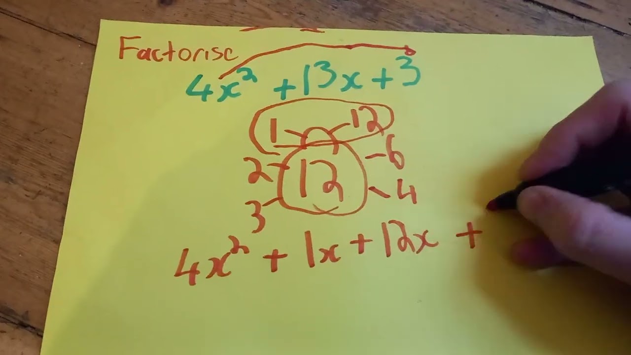 Method 1 partition Factorising quadratics with coefficient of x squared greater than 1