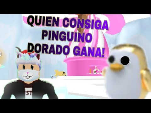 Quien Consiga El Pinguino Dorado Gana El Reto Roblox Adopt Me Youtube - pinguino roblox