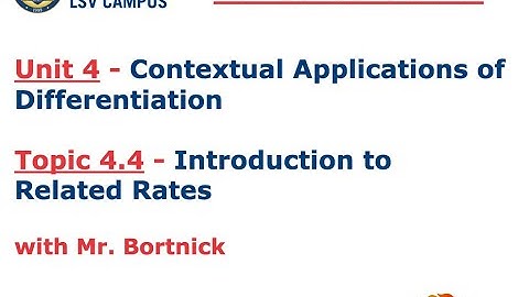 AP Calculus AB - 4.4 Introduction to Related Rates