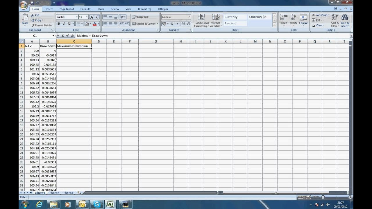 Drawdown Chart Excel