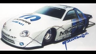 Hot Wheels showcase No. 17, Dodge Neon drag car from 2004 first editions.