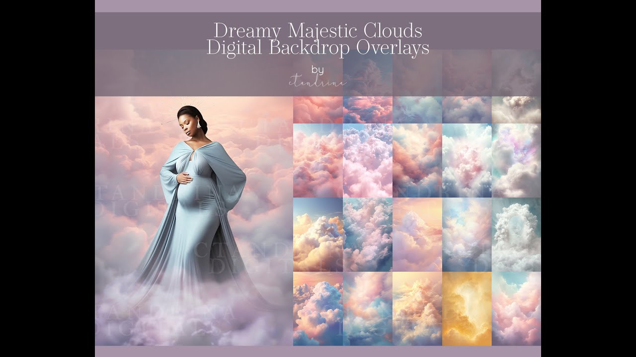 Maternity Digital Backdrop Overlay Tutorial - Dreamy Clouds