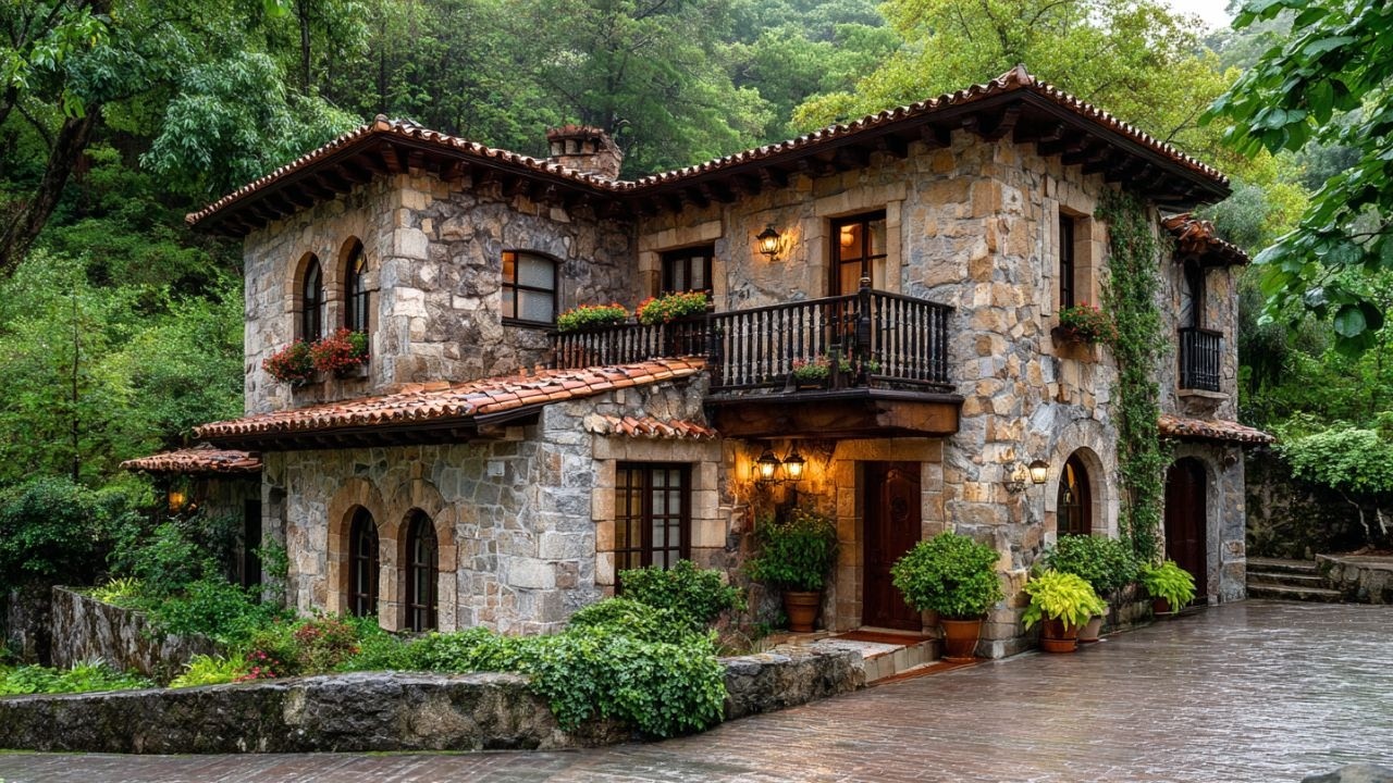 Cozy European Cottage Design – Where Architecture Meets Lush Green Harmony