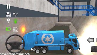 Blue Electric Truck Totally Fall Off 🚛♻️ 🚛♻️ 🚛♻️ Trash Truck Simulator Gameplay (Android, iOS) FHD