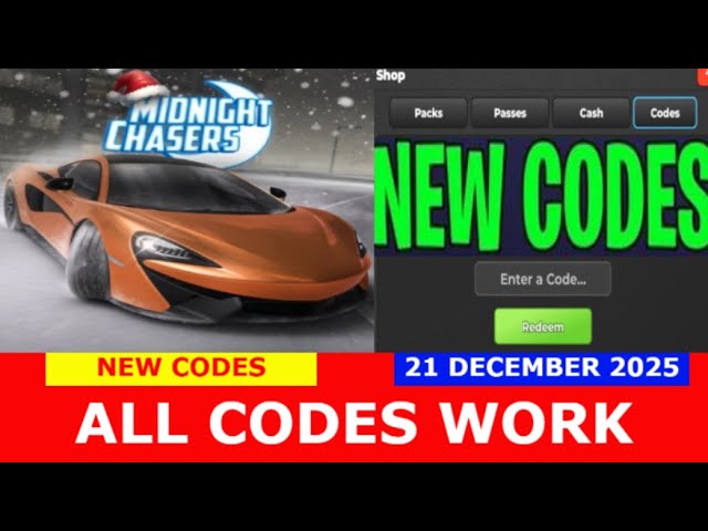 NEW CODES* [🎄WINTER!]🚗Midnight Chasers: Highway Racing ROBLOX