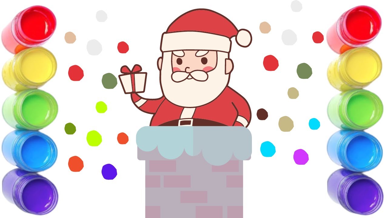 Drawing and coloring Santa clause, Coloring video for preschoolers ...