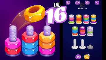 🏅 NUT SORT 🤪 Level 16 🧩 Gameplay Walkthrough