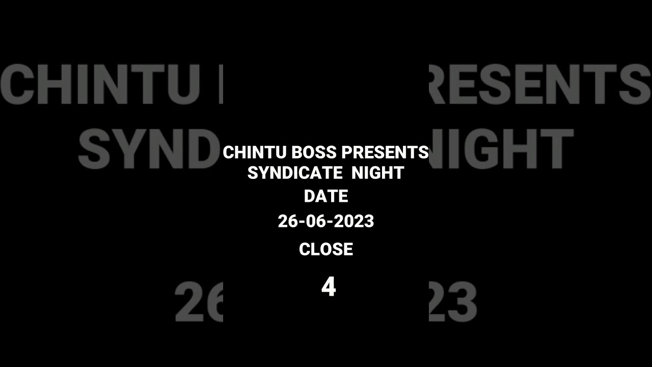 SYNDICATE NIGHT 26 june 2023