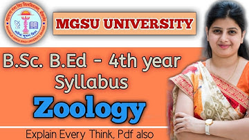 Zoology Syllabus, Bsc Bed 4th Year, New Syllabus Full Explain, Paper Pattern, MGSU, SK EDUCATION
