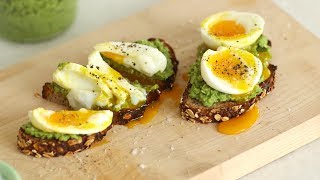 Green Pea Pesto Toasts with Soft Cooked Egg- Healthy Appetite with Shira Bocar screenshot 3