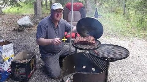 Cooking a Brisket over an open fire.