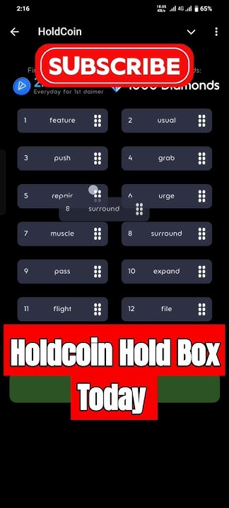 Holdcoin Hold Box code 2 September | Hold Hold Box code today ...
