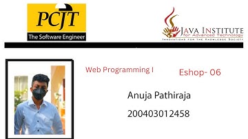 Web Project Task 06| java institute | 1st Year | e shop @Java Institute for Advanced Technology
