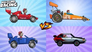 Hill Climb Racing : RACE CAR vs RALLY CAR vs LUXURY CAR vs FAST CAR