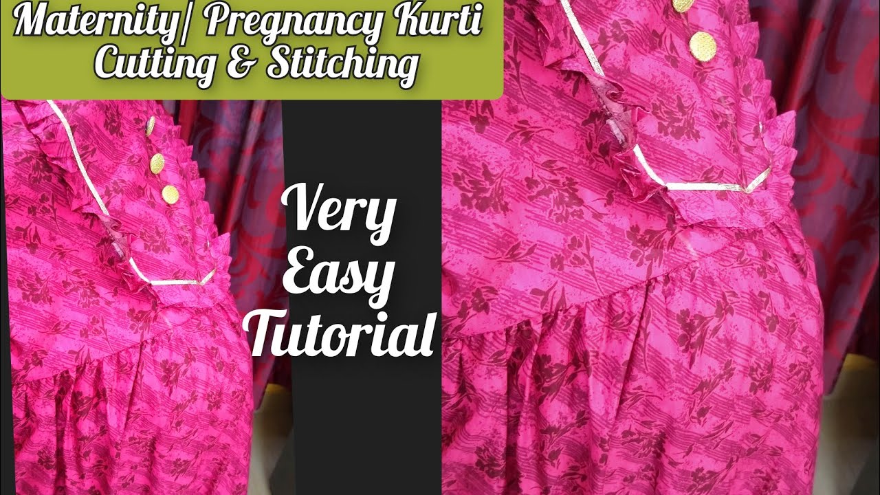 Maternity Kurti Cutting Stitching Very Easy Tutorial Ll Pregnant kurti-cutting-how-to-cut-kurti-nehadesign-shortsfeed