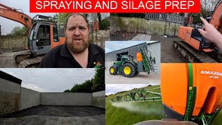 SPRAYING GRASSLAND - SILAGE PREP PT1 -  SILAGE PIT IMPROVEMENT