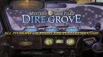 MYSTERY CASE FILES DIRE GROVE COLLECTORS EDITION (No Hints Used) : All students and Puzzles Solution