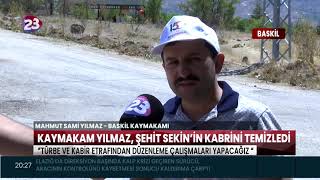 Kaymakam Yilmaz, Şehi̇t Seki̇n’i̇n Kabri̇ni̇ Temi̇zledi̇