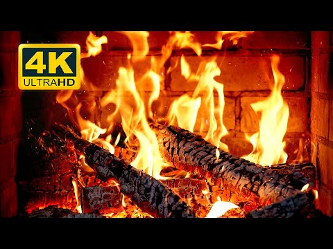 🔥 FIREPLACE Ultra HD 4K. Fireplace With Crackling Fire Sounds. Fireplace Burning. Fire Background