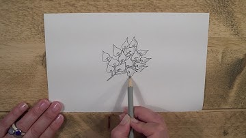 Het tekenen van het Zentangle patroon Poke-Leaf