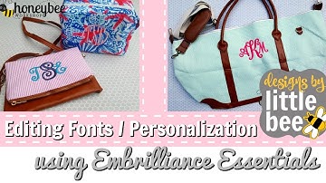 Editing fonts / personalization details using .BX fonts in Embrilliance Essentials