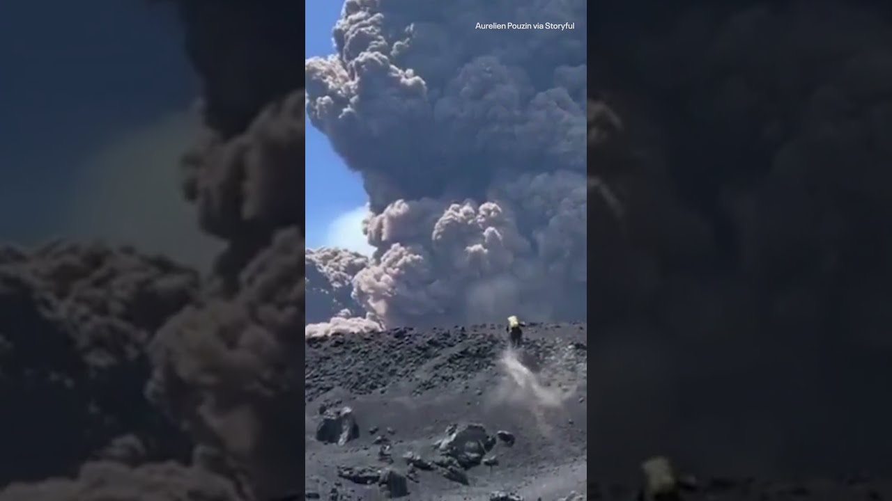 Volcano Erupts As Mount Etna Causes People To Flee Huge Ash Plume