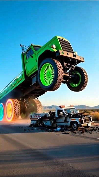 ambulance vs truk dump, truk oleng, lorry videos, beamng drive, truck dance, monster trucks 🤩115