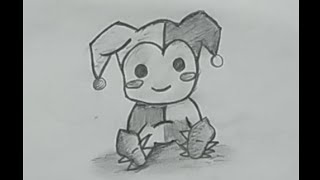 How To Draw A Cute Jester Cartoon Character Easy Pencil Sketch