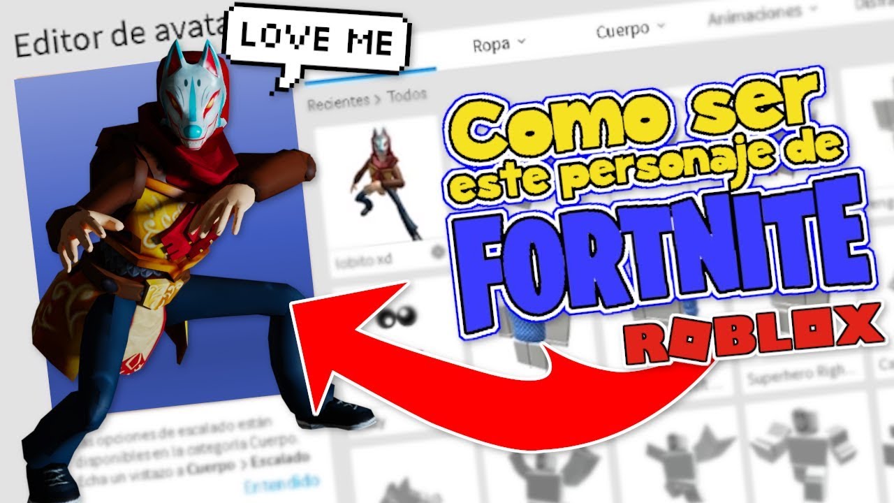 Como Ser Drift De Fortnite Con Su Mascara Kitsune En Roblox - mascara de conejo roblox