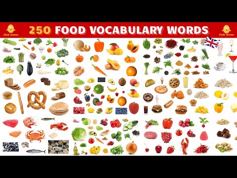 Learn 250 Food Vocabulary Words in English with Pictures → 14 English Lessons for Everyday Use