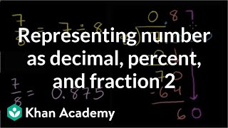 Representing a number as a decimal, percent, and fraction 2