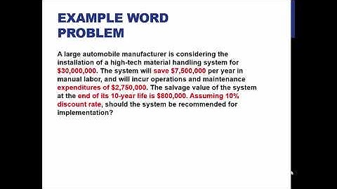 Lecture 6:  Single Project Evaluation