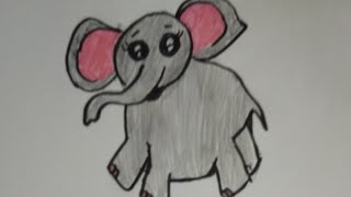 رسم فيل سهل للاطفال. تعليم رسم حيوانات سهل تعليم الرسم للاطفال مت ٤ل٦سنوات الدرس الثالث