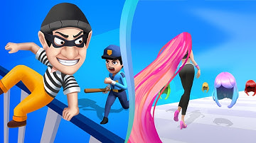 ♨ 🍀 Thief and Run 3D Vs Hair Challenge All Levels iOS,Android Gameplay Walkthrough BA1W84YT