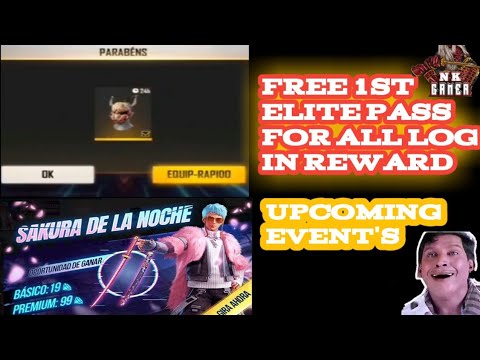 Free fire ||1st elite pass free for all ||log in reward|| upcoming