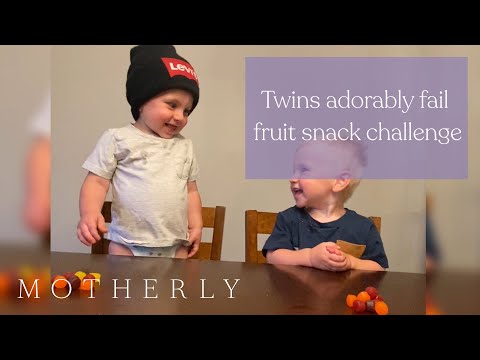 Twins adorably fail fruit snack challenge